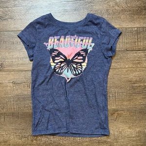 Girls Children’s Place Butterfly Short Sleeve Shirt size Small (5/6)
